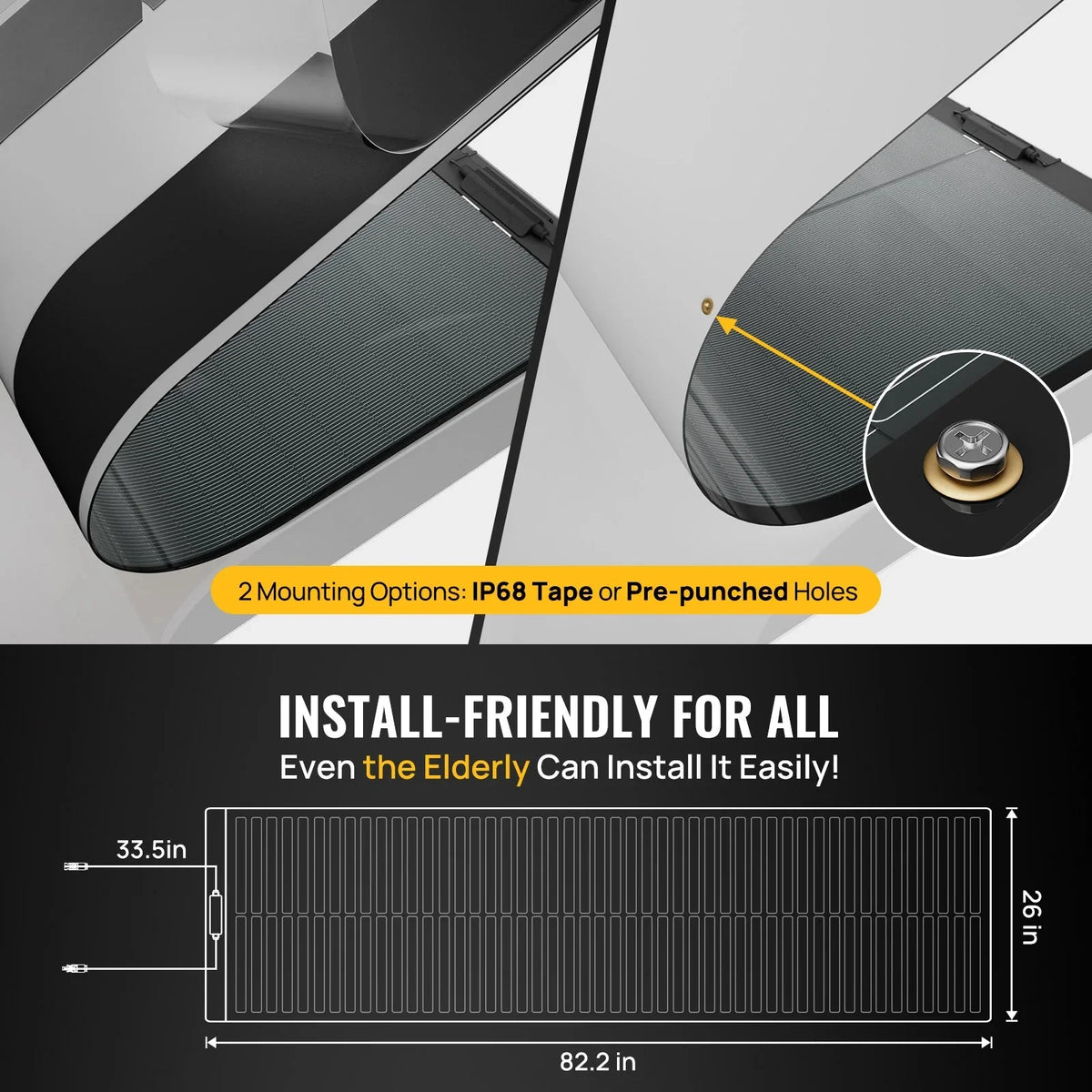 BougeRV Yuma 200W CIGS Thin-Film Flexible Solar Panel With Tape