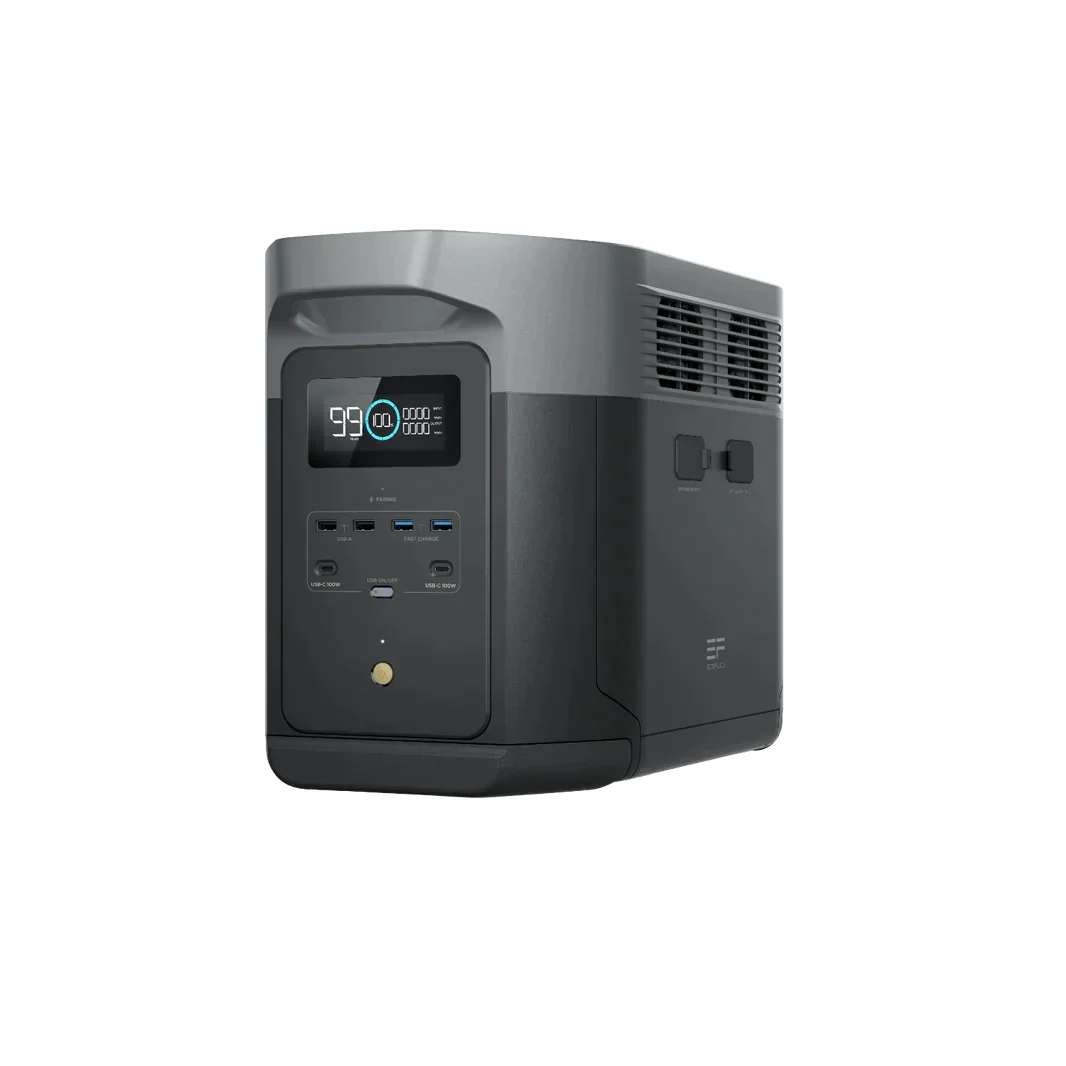 EcoFlow Delta 2 Max 2048Wh 2400W LiFePO4 Solar Generator + 200W Portable Monocrystalline Solar Panels Kit