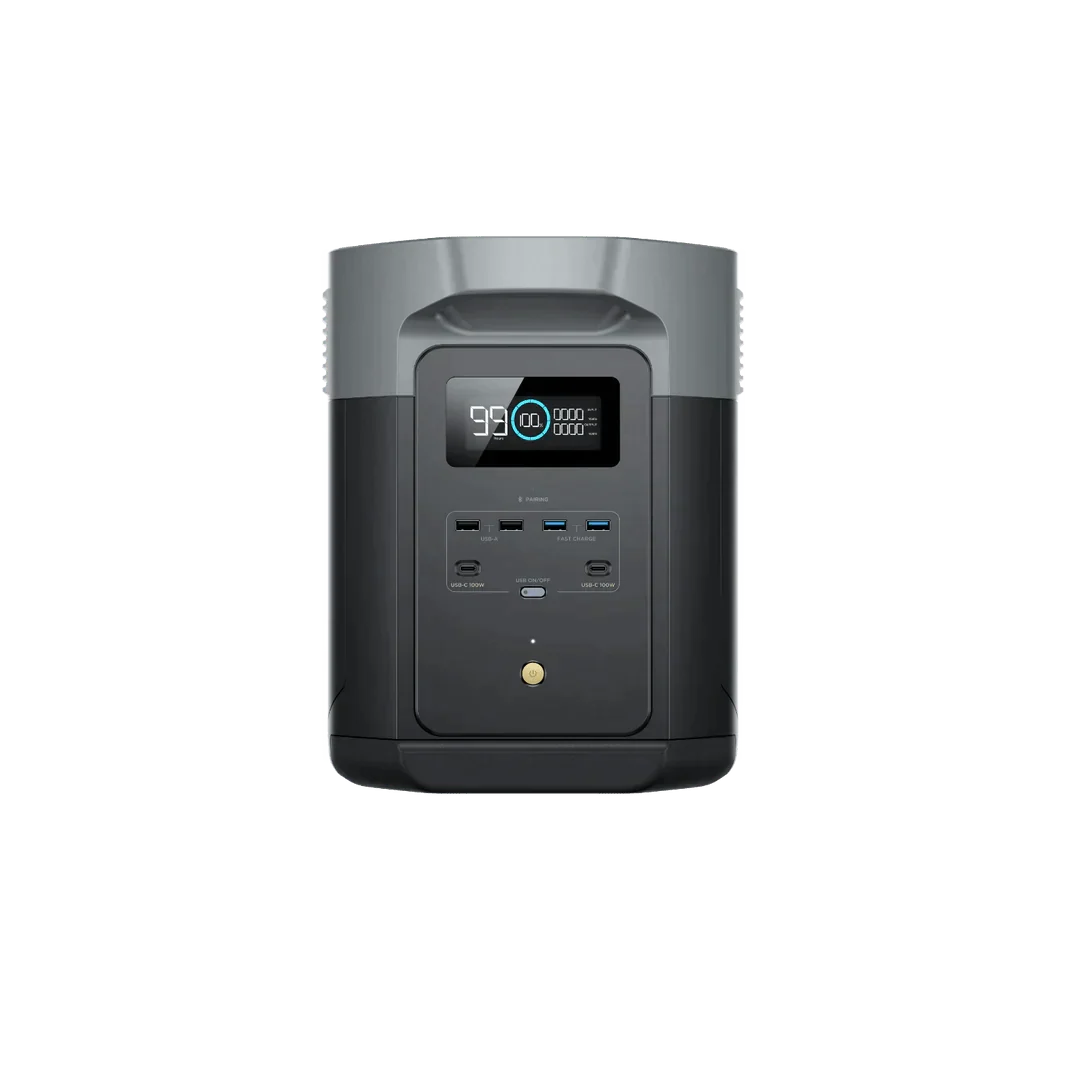EcoFlow Delta 2 Max With Extra Battery 4096Wh 2400W LiFePO4 Solar Generator + 200W Portable Monocrystalline Solar Panels Kit