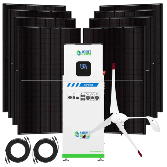 Natures Generator MyGrid 10K + 8 x 410W Rigid Solar Panel + 350W Wind Turbine