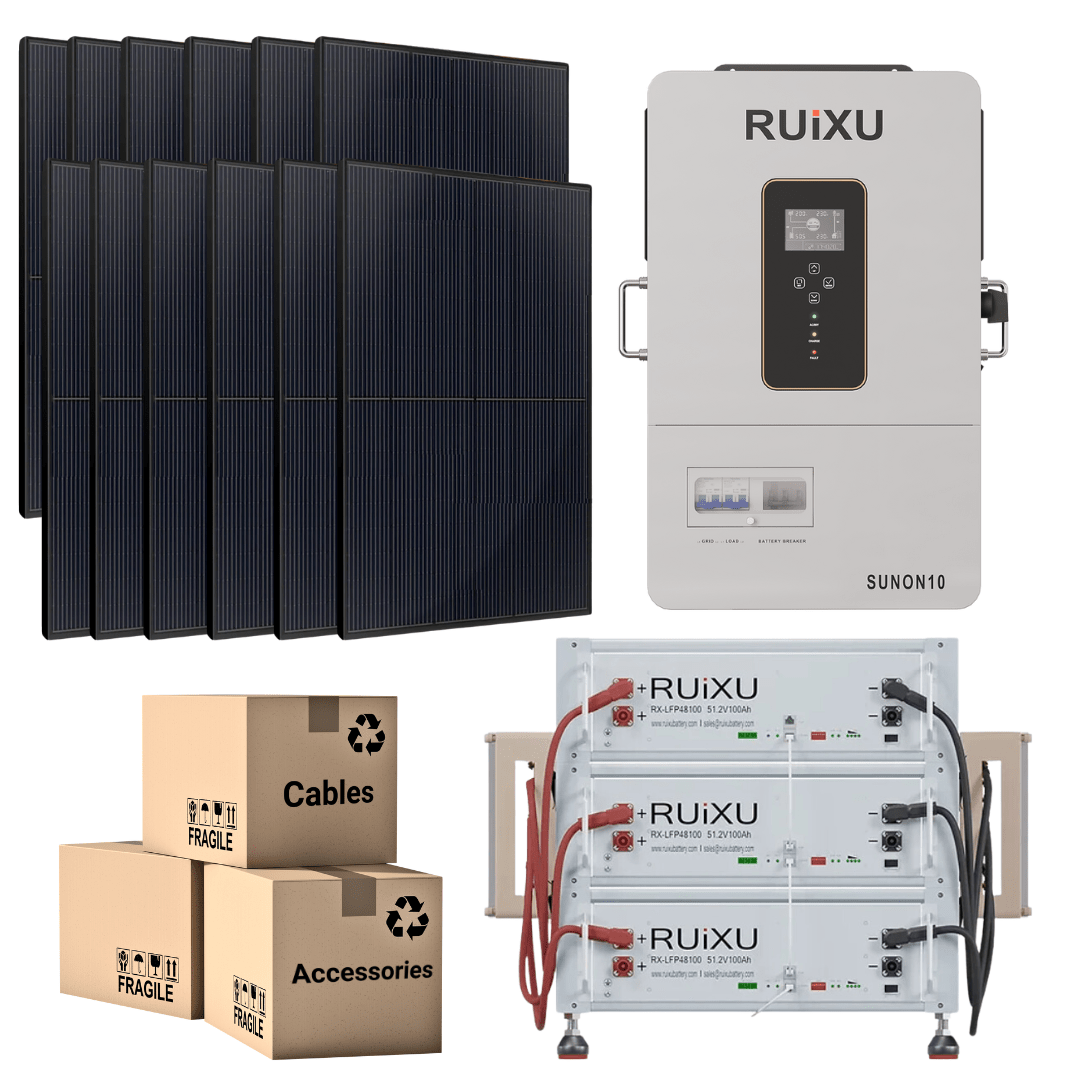 PRO Solar Kit - 48V Battery Bank (10.24kWh-20.48kWh) + 10kW 120V/240V Hybrid Inverter + 410W Solar Panels
