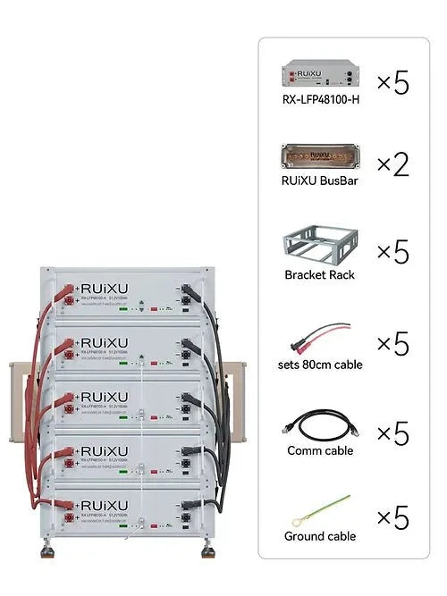 RUiXU Battery Optional Installation Method - Bracket Rack - Flexibility & Stackable