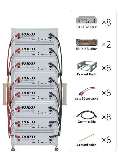 RUiXU Battery Optional Installation Method - Bracket Rack - Flexibility & Stackable