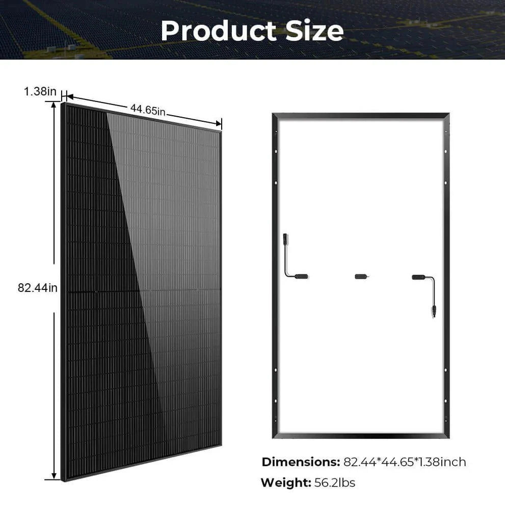 SunGoldPower 500W Monocrystalline Black PERC Solar Panel